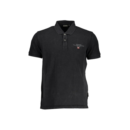 Napapijri Polo Maniche Corte Uomo Nera Stampa/Ricamo/Logo Nero - foto prodotto