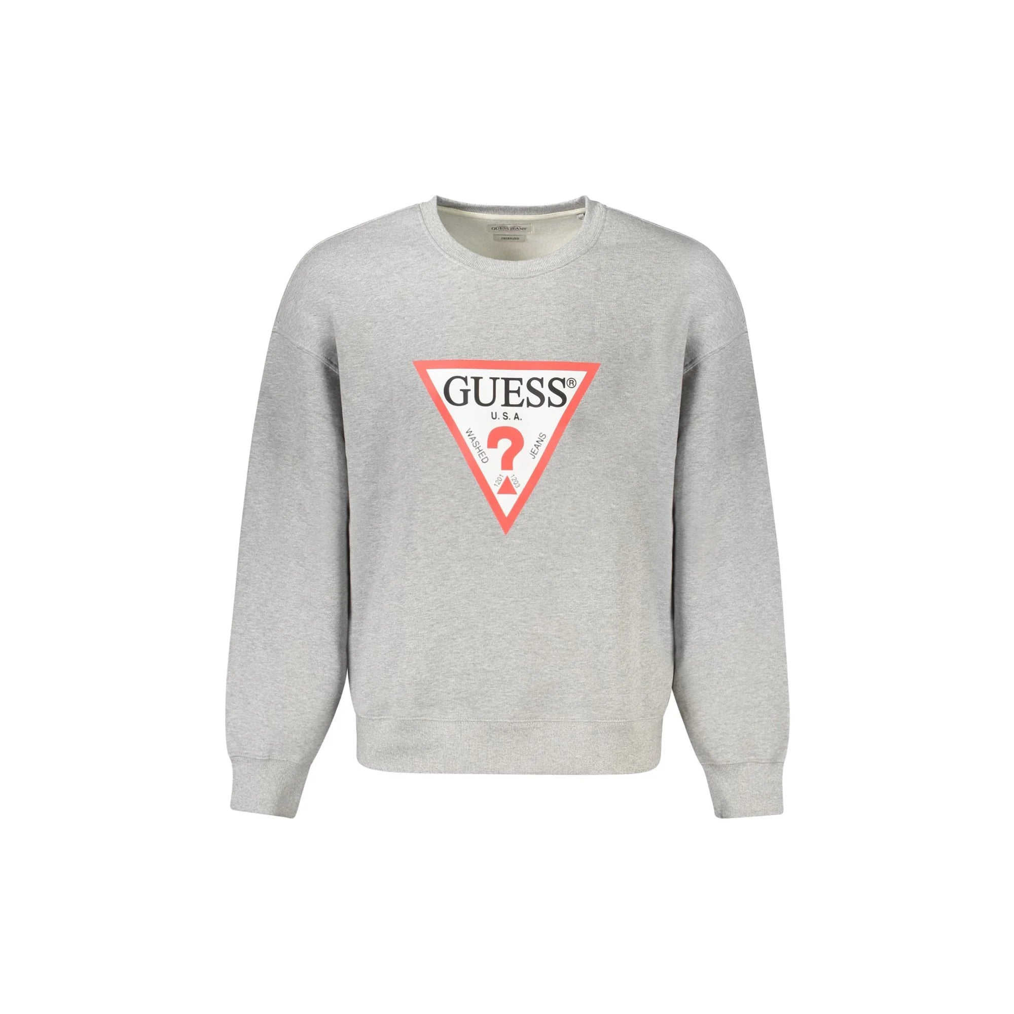 Guess Jeans Felpa Maniche Lunghe Uomo Grigia Stampa Logo Felpe Grigio - foto prodotto