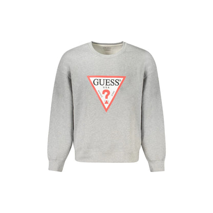 Guess Jeans Felpa Maniche Lunghe Uomo Grigia Stampa Logo Felpe Grigio - foto prodotto