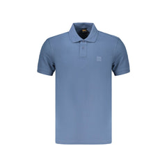 Boss Polo Krótki Rękaw Mężczyzna Niebieski Haftowane Logo