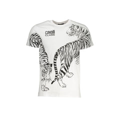 Cavalli Class T-Shirt Maniche Corte Uomo Bianca Stampa Logo