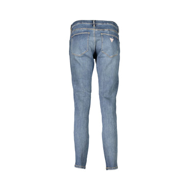 Guess Jeans Donna Blu Effetto Slavato Logo - vista 2