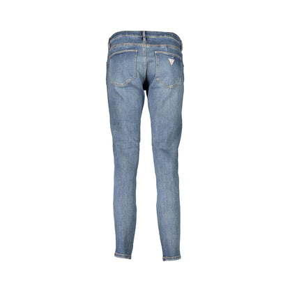 Guess Jeans Donna Blu Effetto Slavato Logo - vista 2