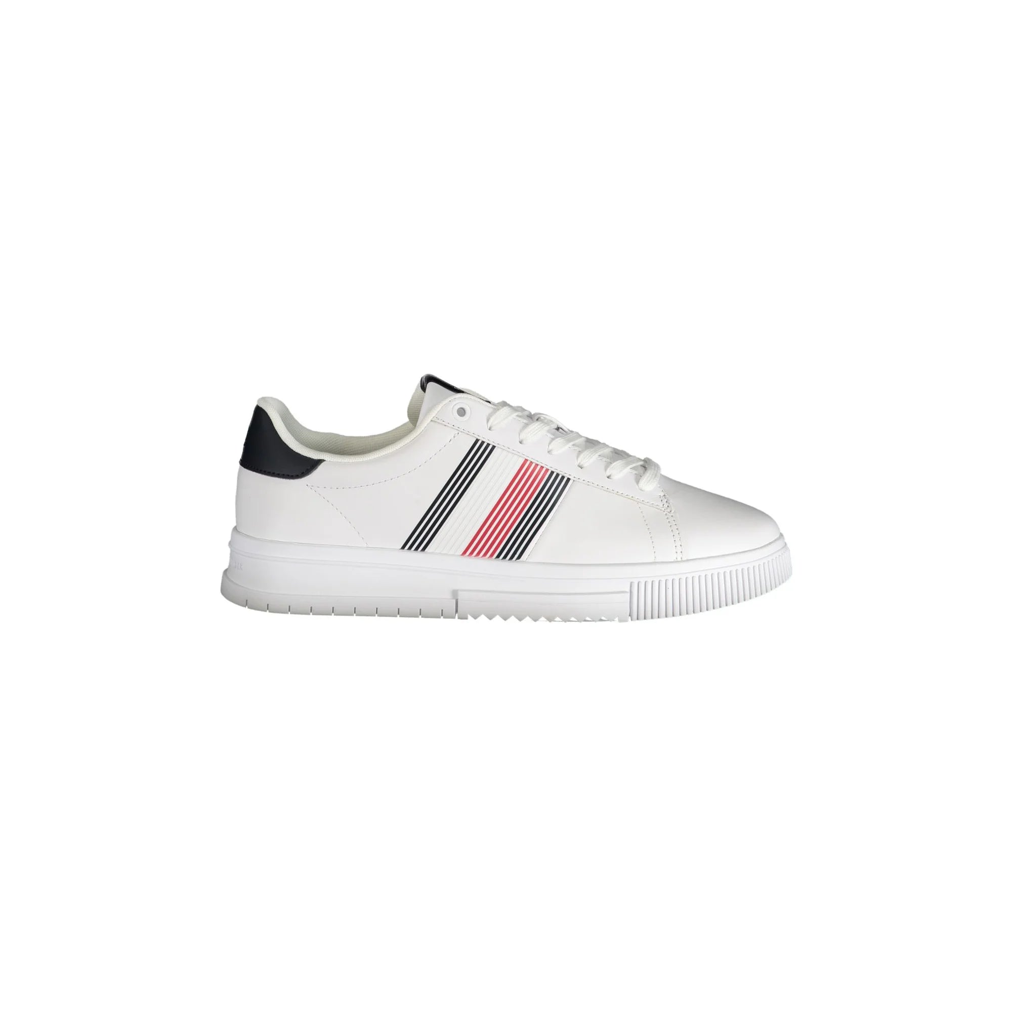 TOMMY HILFIGER Scarpe Sneakers Uomo Bianche con Dettagli a Contrasto Bianco - foto prodotto