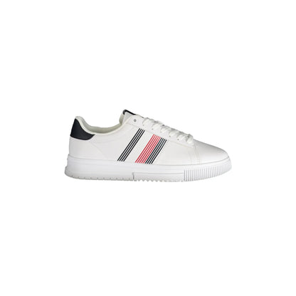 TOMMY HILFIGER Scarpe Sneakers Uomo Bianche con Dettagli a Contrasto Bianco - foto prodotto