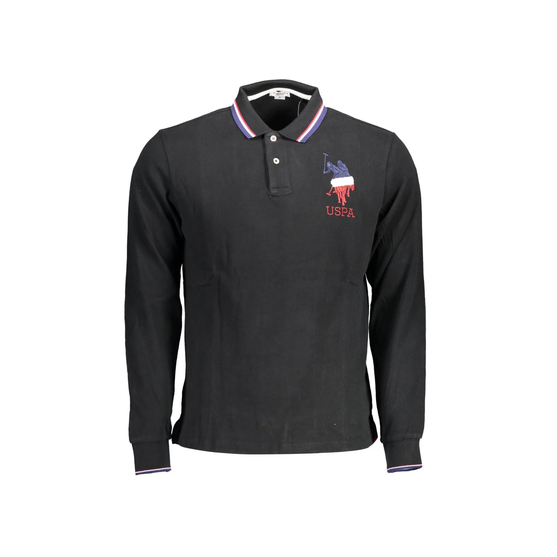 U.S. Polo Maniche Lunghe Uomo Nera Ricamo Nero - foto prodotto