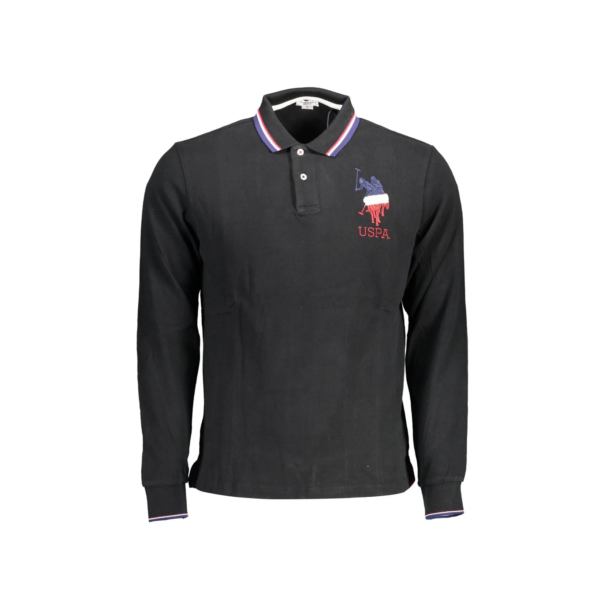 U.S. Polo Maniche Lunghe Uomo Nera Ricamo Nero - foto prodotto