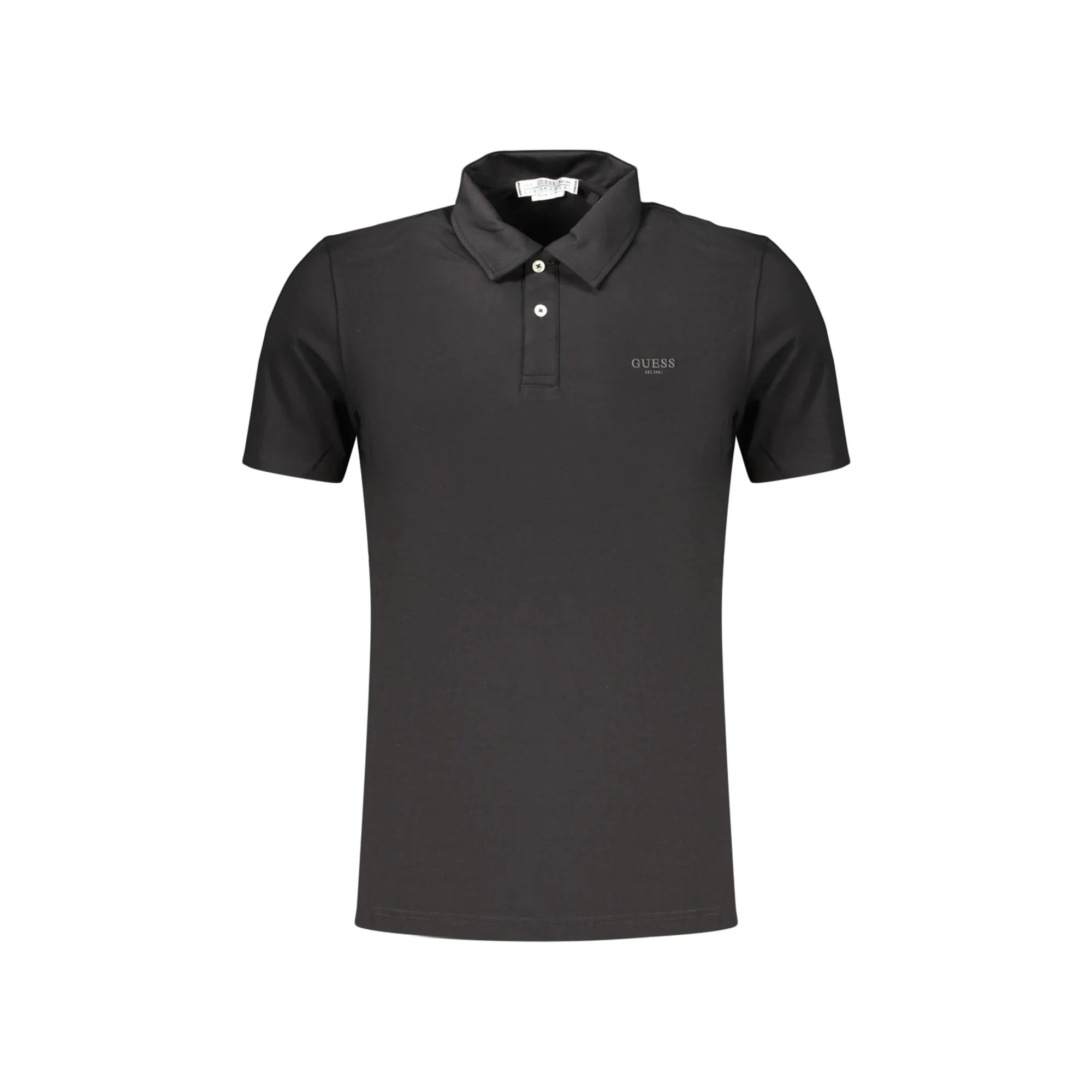 GUESS JEANS POLO MANICHE CORTE UOMO NERO