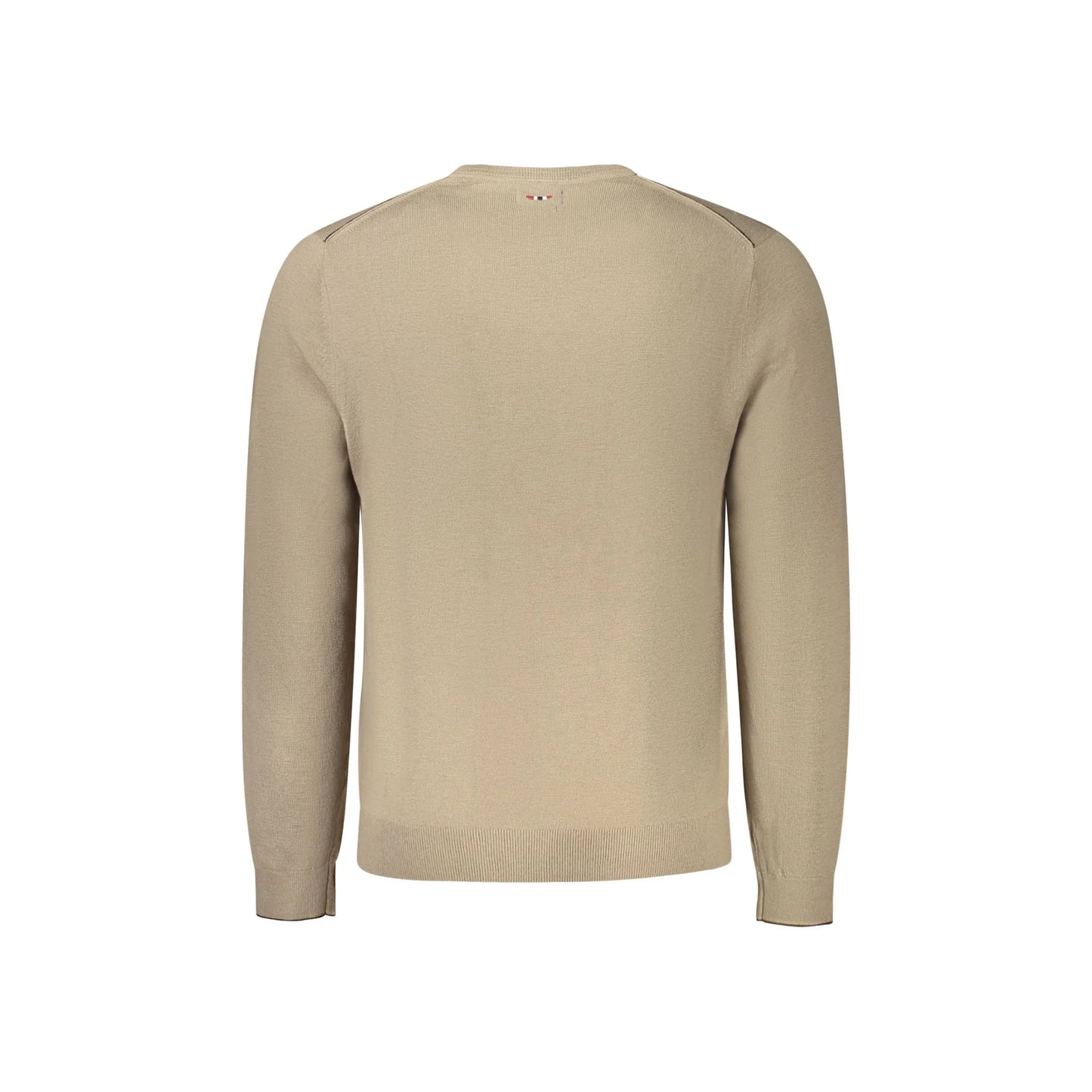 Napapijri Maglione Uomo Marrone Girocollo con Ricamo Logo Maglie - vista 2