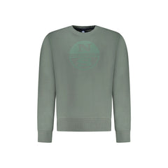 North Sails Felpa Uomo Verde Girocollo Garzata Stampa Logo