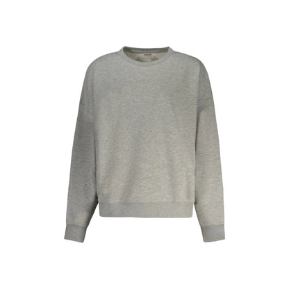 Guess Jeans Felpa Maniche Lunghe Donna Grigia Applicazione Strass Felpe Grigio - foto prodotto