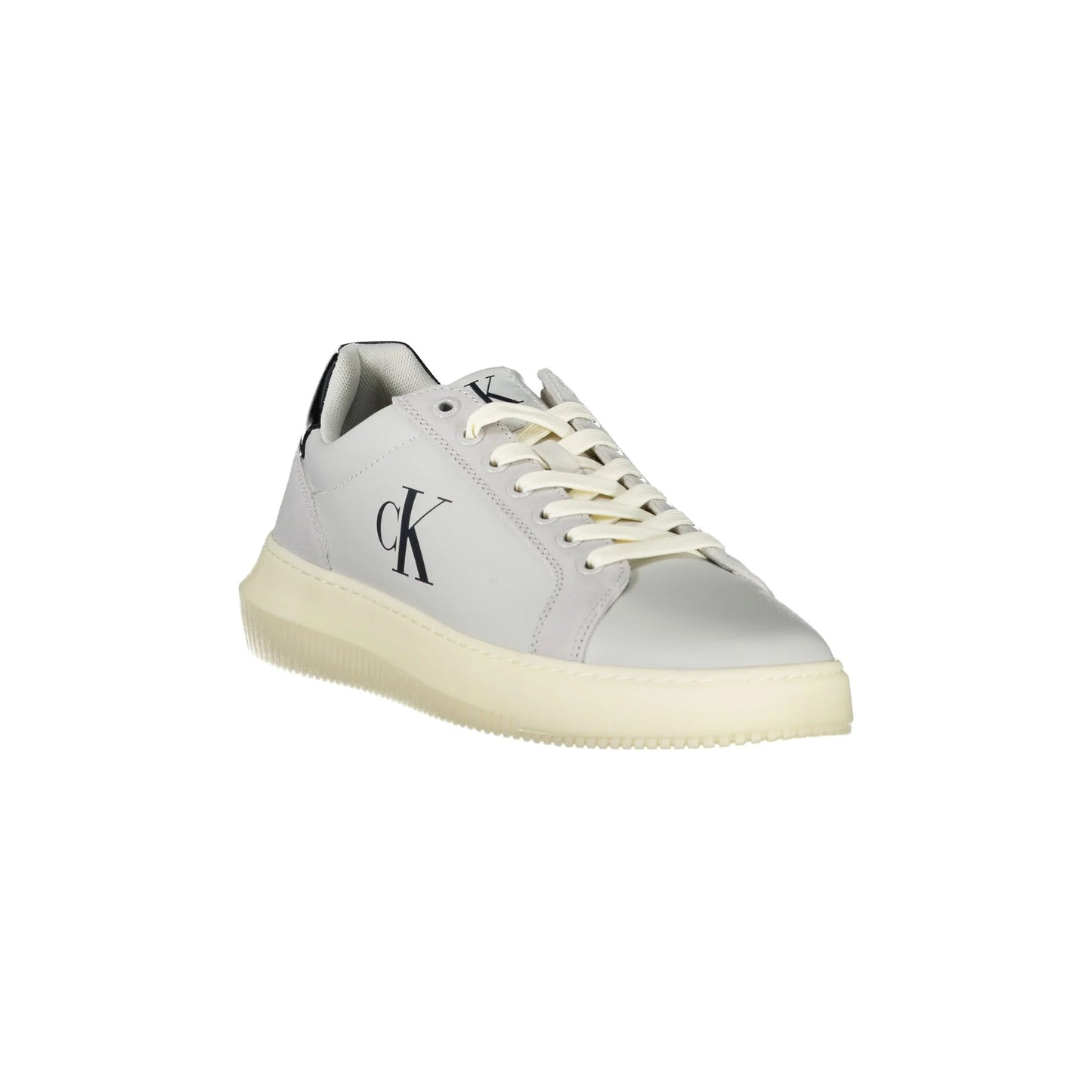 CALVIN KLEIN Scarpe Sneakers Uomo Grigie con Dettagli a Contrasto e Plantare Removibile grigio - vista 2