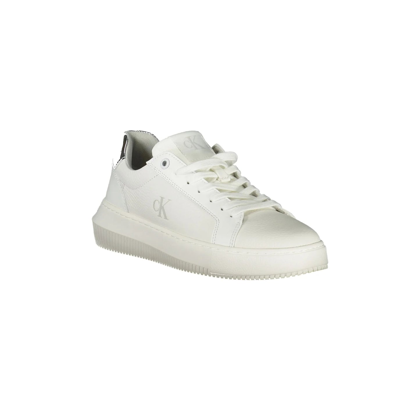 CALVIN KLEIN Scarpe Sneakers Donna Bianche con Dettagli Argento bianco - vista 2