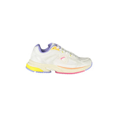 BLAUER White Sneakers for Women with Laces and Details in Lilac/Peach/Fuchsia/Yellow