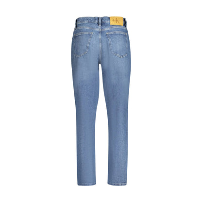 Calvin Klein Jeans Donna Blu Effetto Slavato Logo - vista 2