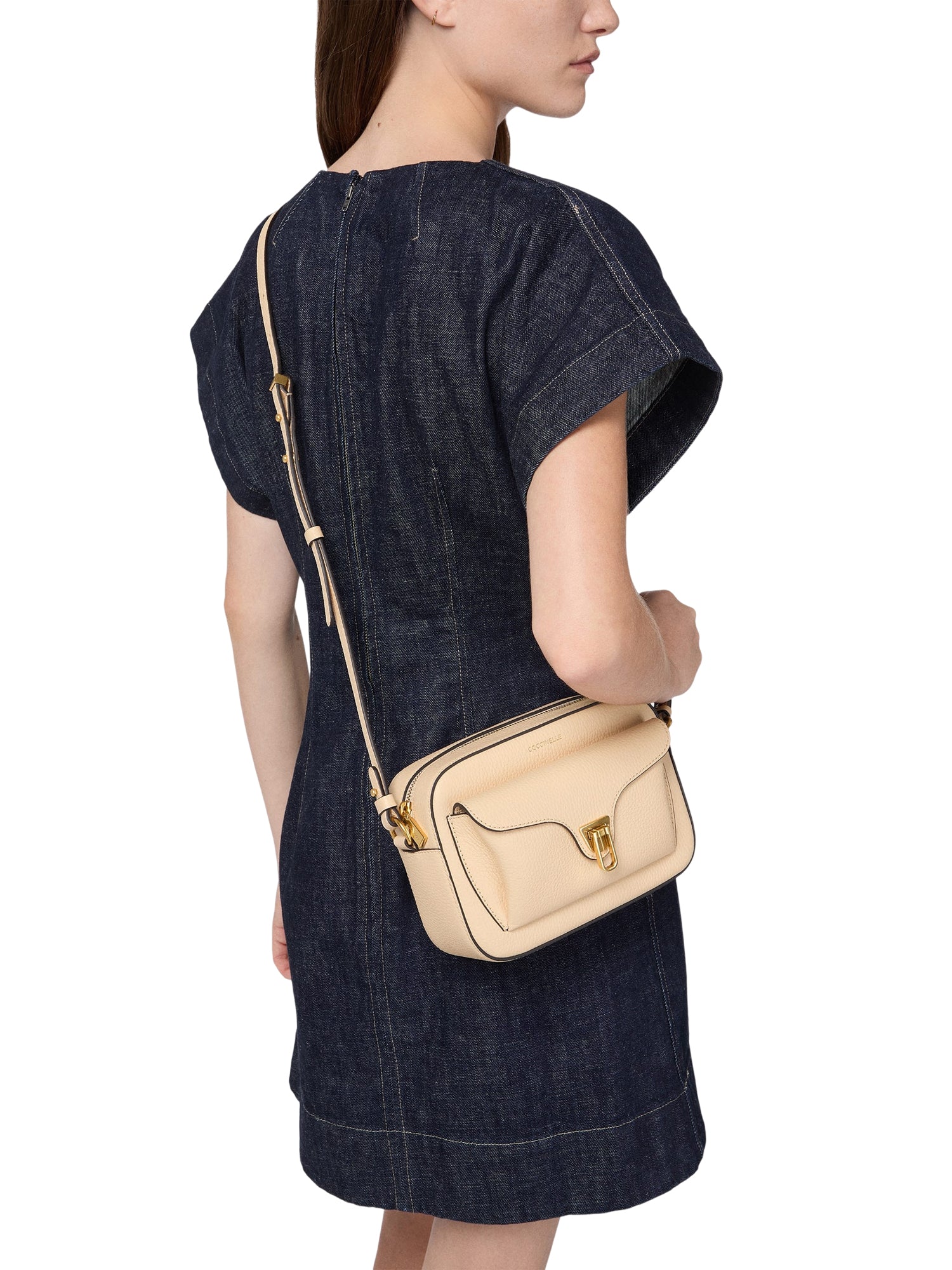 COCCINELLE Borsa Donna a Tracolla Verde, In Vera Pelle, Beat Soft Small