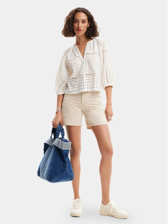 desigual blusa julieta 24swbw27 bianco loose fit 0000303776053 - immagine 2