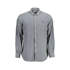 U.S. Polo Camisa de Manga Larga Hombre Azul Bordado