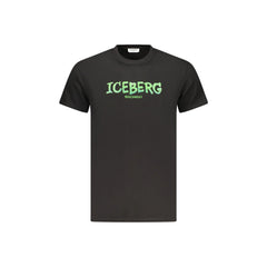 Iceberg Camiseta de Manga Corta Hombre Negra Estampado Logo