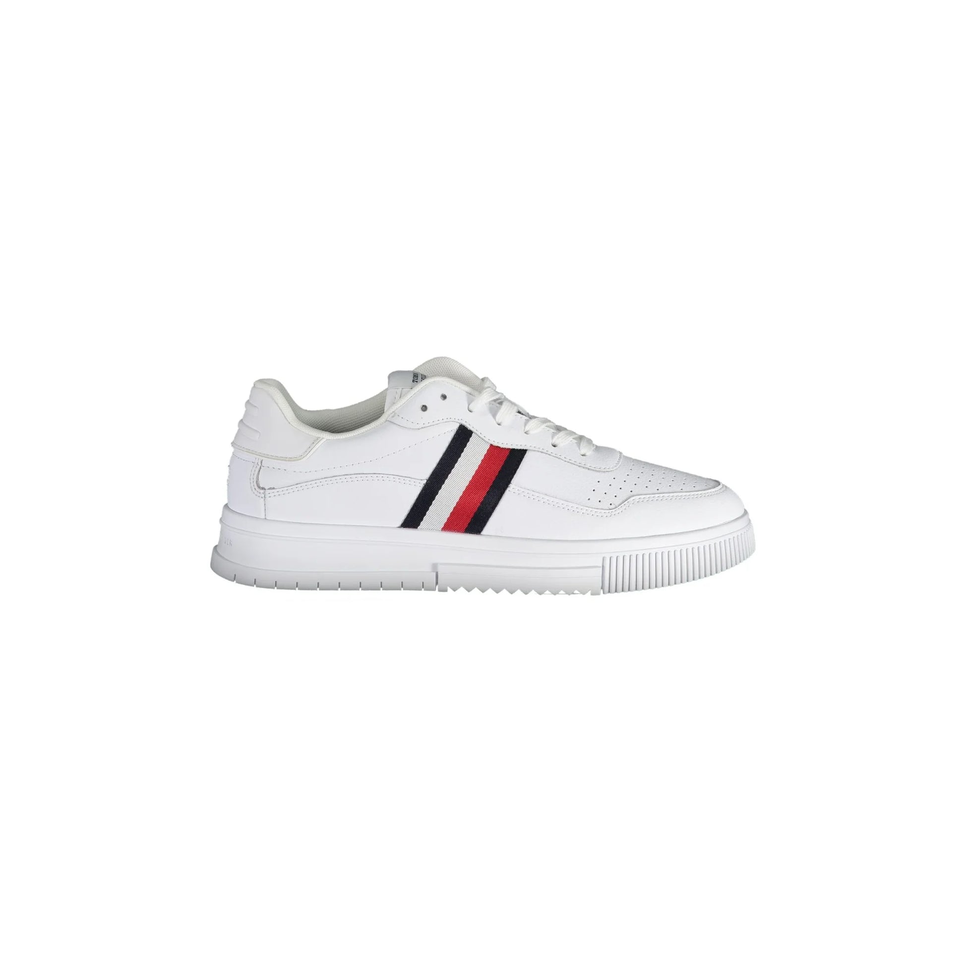 TOMMY HILFIGER Scarpe Sneakers Uomo Bianche con Ricamo e Logo Bianco - foto prodotto