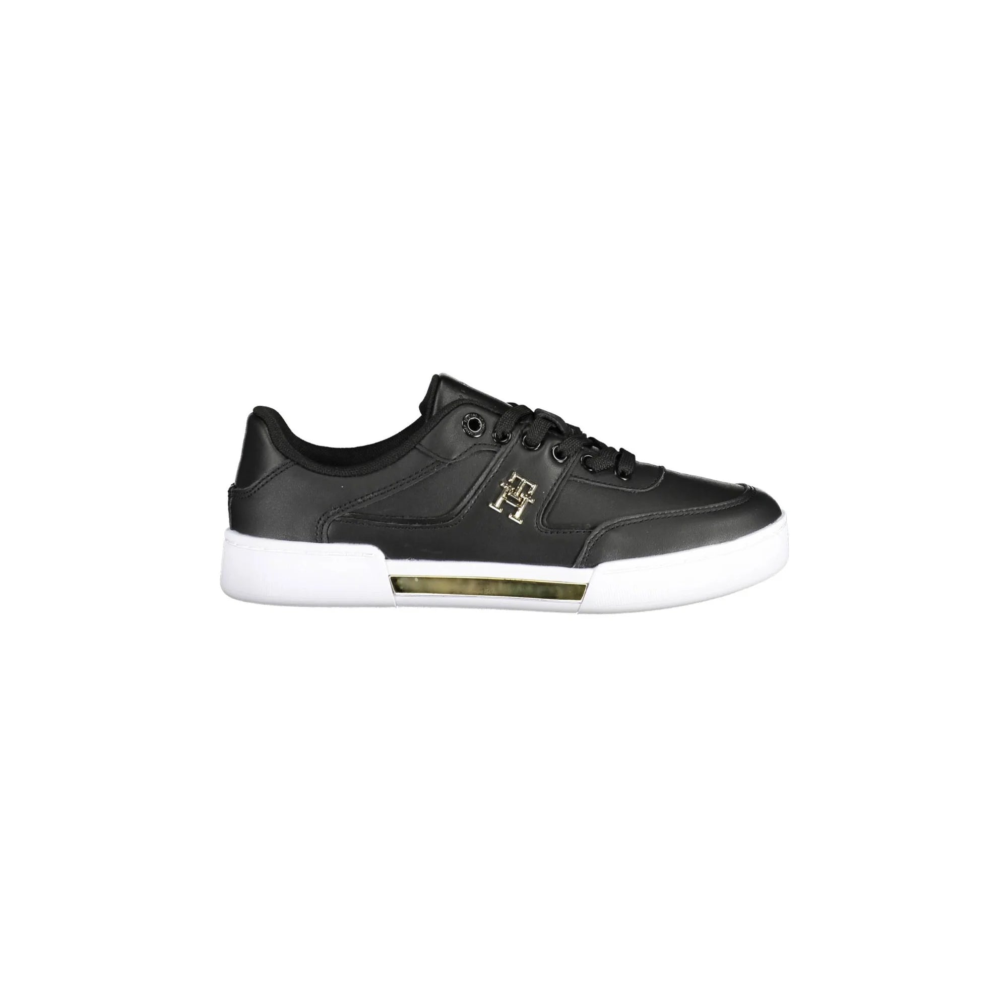 TOMMY HILFIGER Scarpe Sneakers Donna Nera con Lacci e Logo Nero - foto prodotto