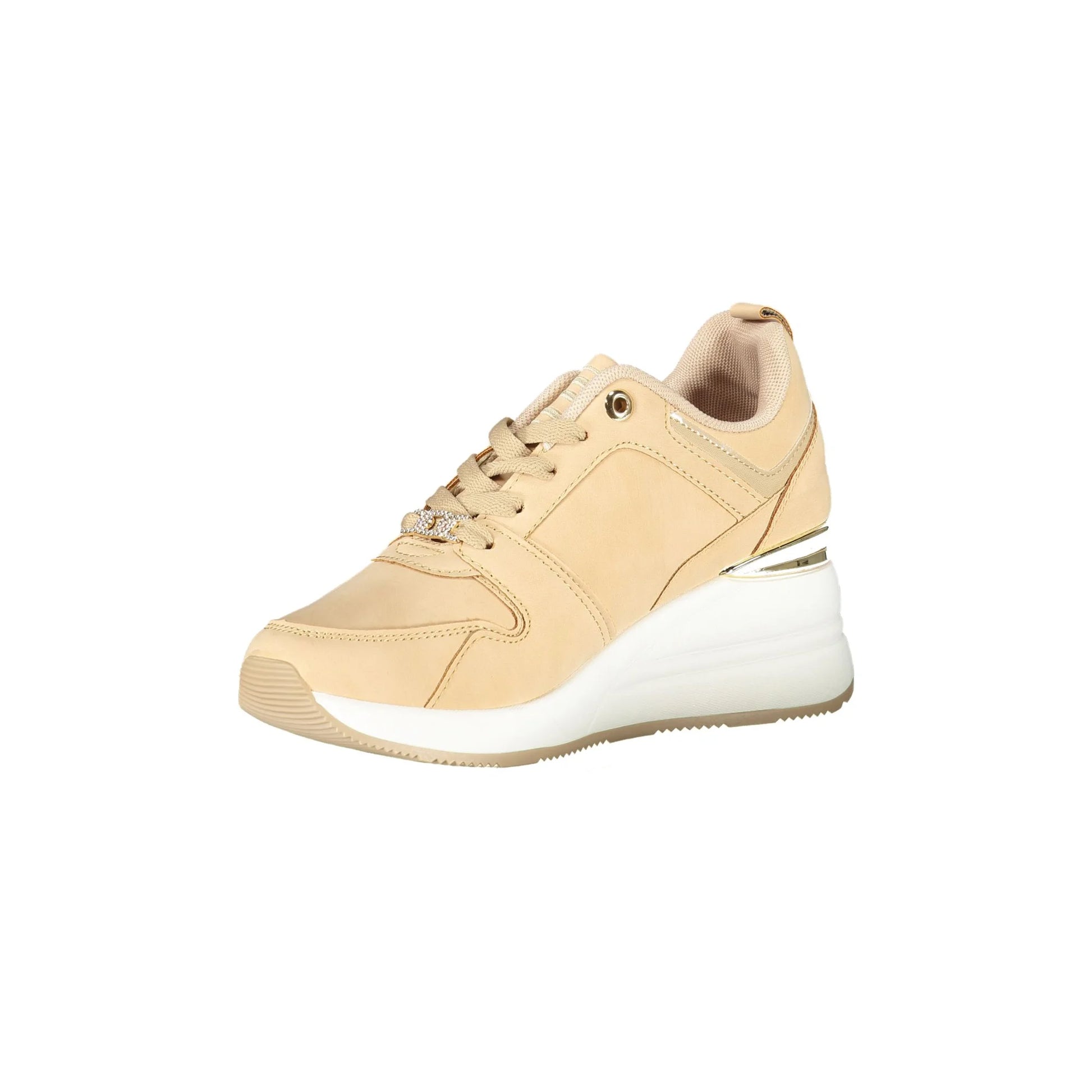 LAURA BIAGIOTTI Sneakers Donna Beige con Lacci e Plateau 6 cm - vista 3