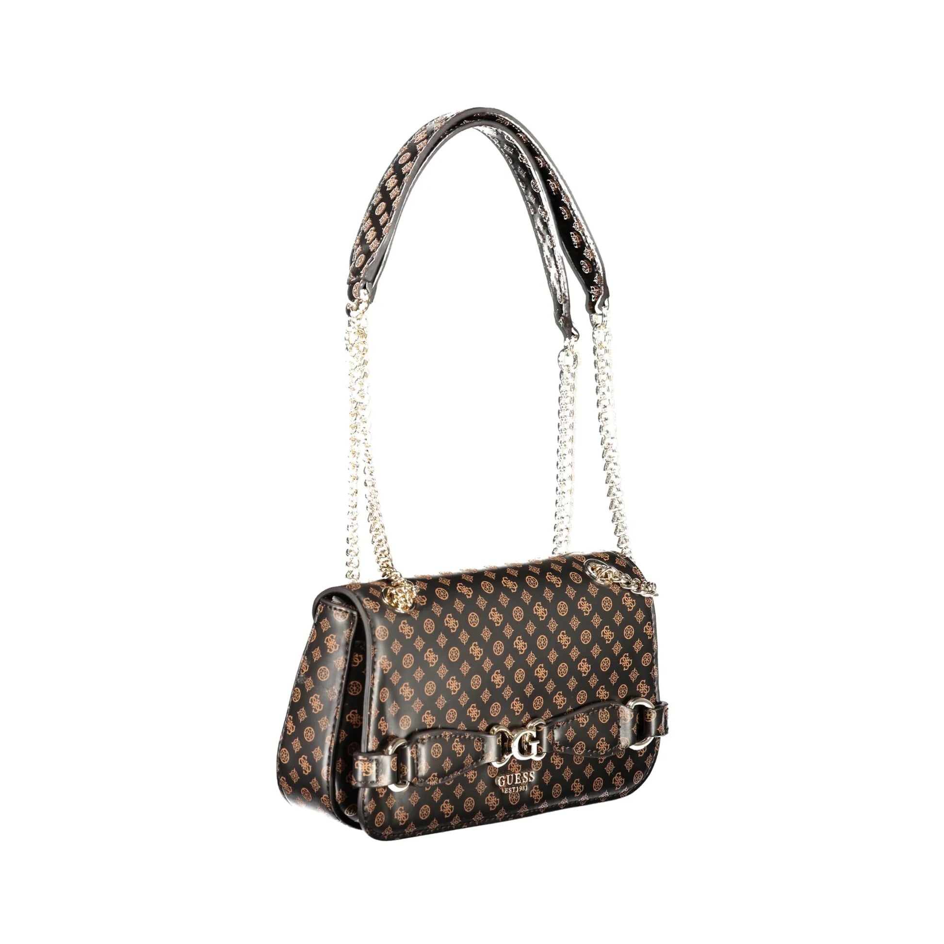 GUESS JEANS Borsa Donna a Spalla Marrone Arlena Logo con Catena Borse - vista 3