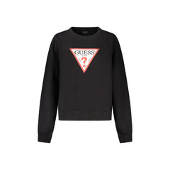 Guess vaqueros Sudadera de Manga Larga Mujer Negra Estampado Logo