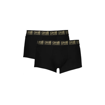 Cavalli Class Boxer Uomo Neri Bi-Pack con Logo Elastico Intimo Nero - foto prodotto