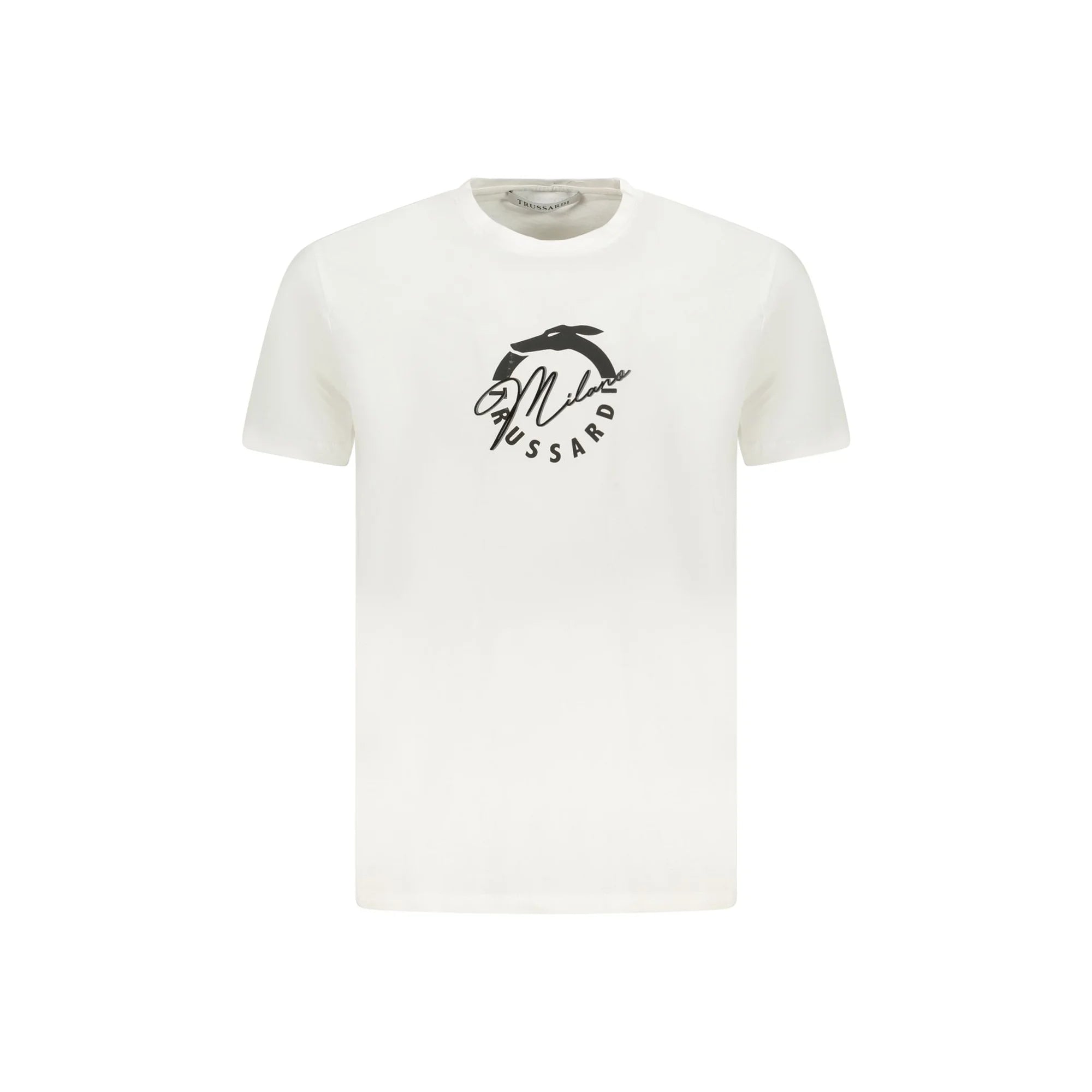 Trussardi T-Shirt Maniche Corte Uomo Bianca Stampa Logo Bianco - foto prodotto