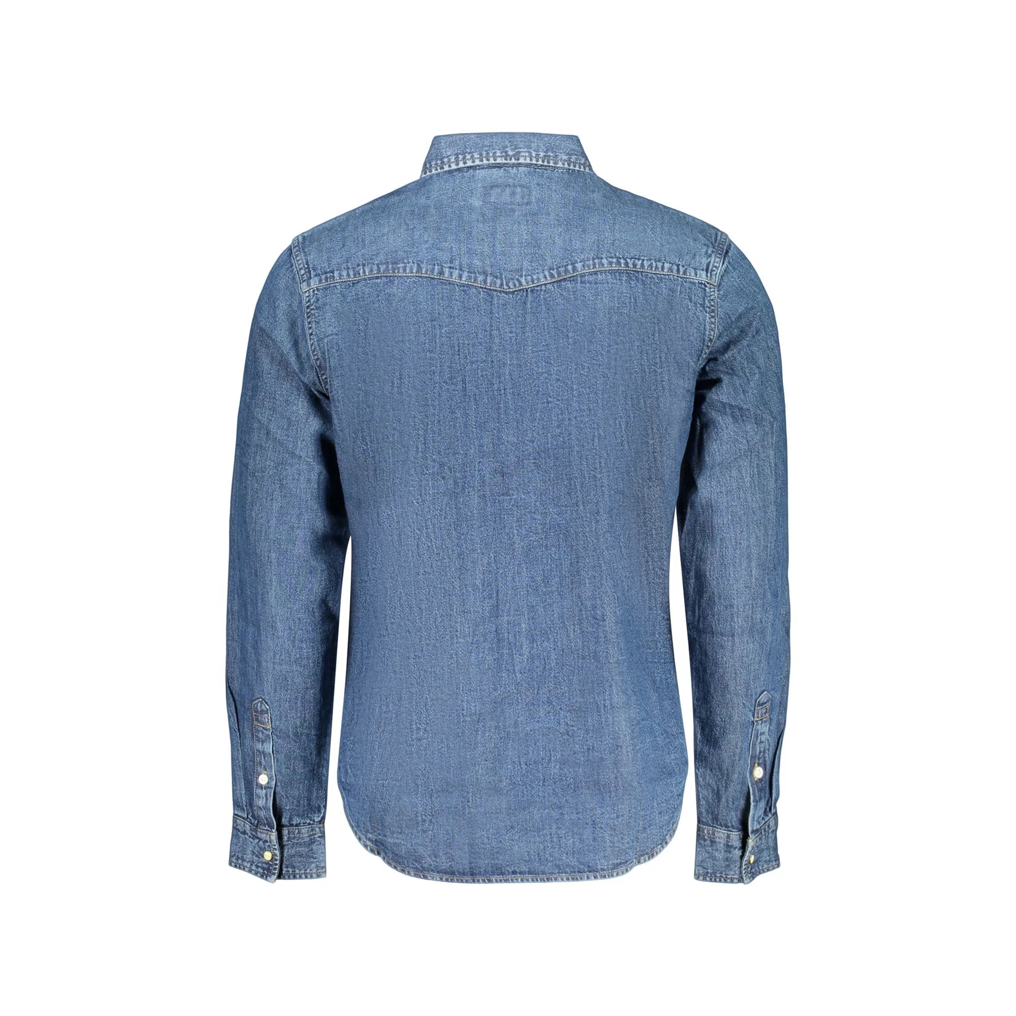 GUESS JEANS CAMICIA MANICHE LUNGHE UOMO BLU