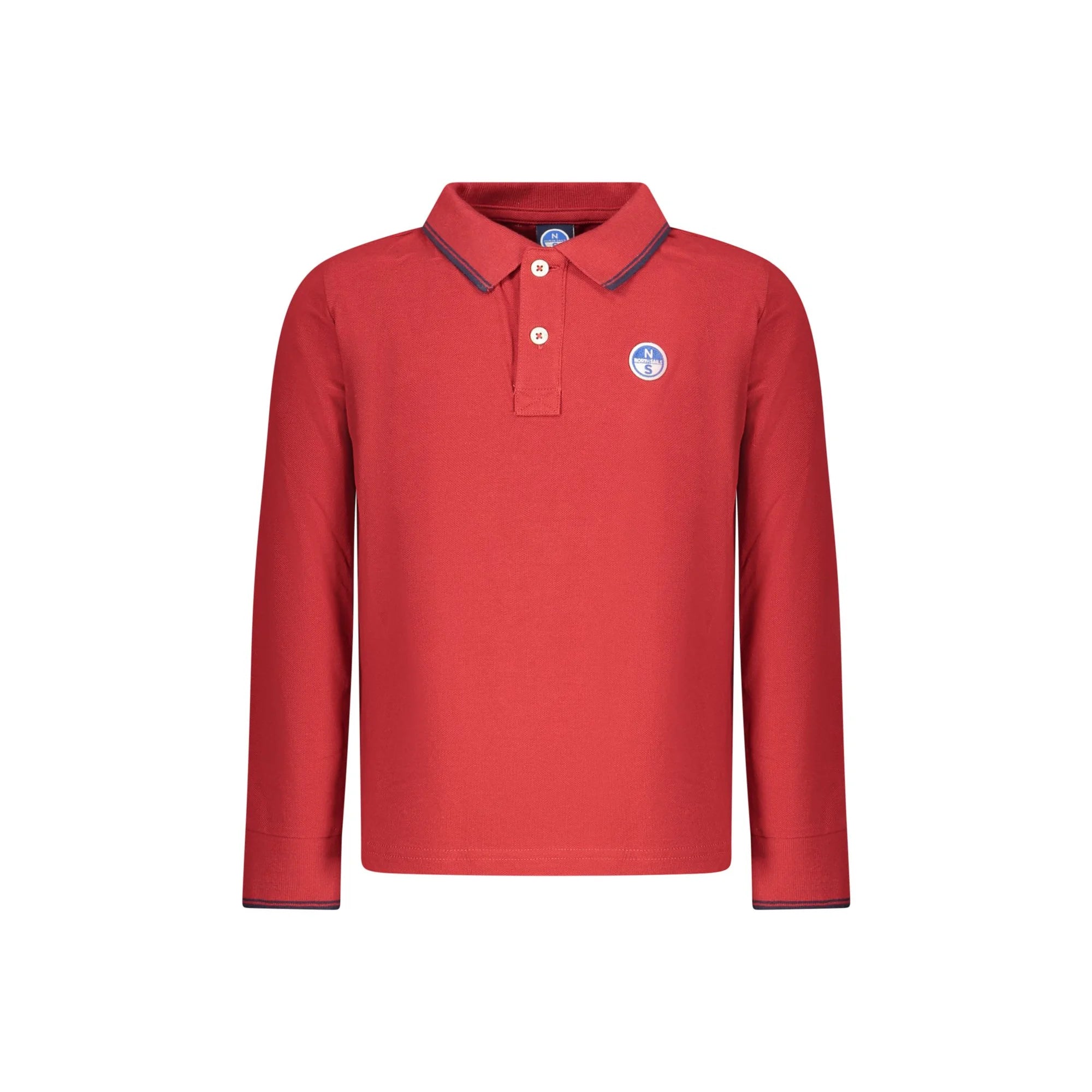 North Sails Polo Maniche Lunghe Unisex Rossa Logo Rosso - foto prodotto