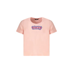 K-Way T-Shirt Maniche Corte Bambina Rosa Stampa Logo