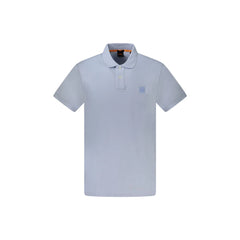 Boss Polo Maniche Corte Uomo Azzurra Ricamo Logo