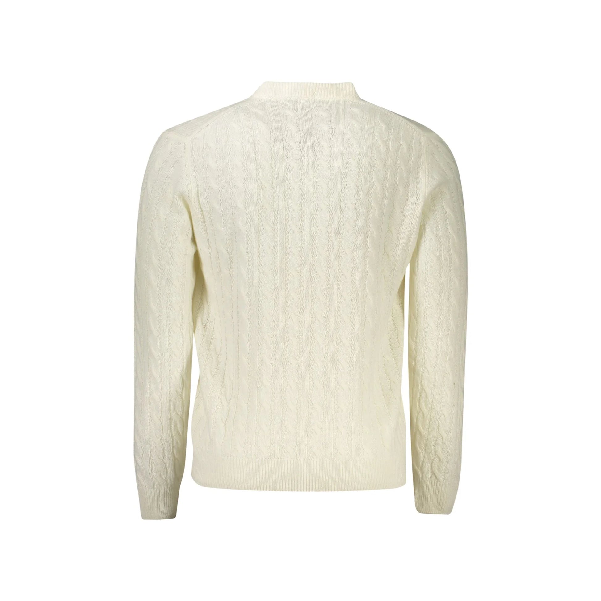 North Sails Maglione Uomo Bianco Girocollo a Treccia in Lana Maglie - vista 2