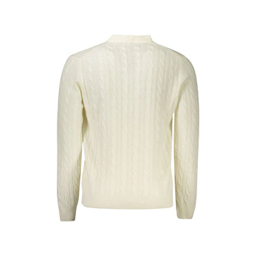 North Sails Maglione Uomo Bianco Girocollo a Treccia in Lana Maglie - vista 2