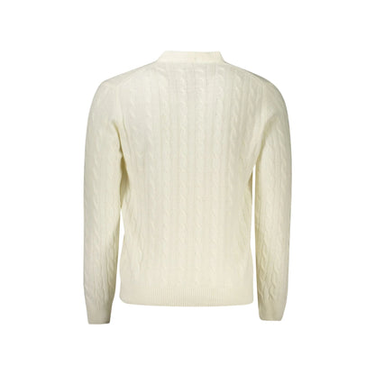 North Sails Maglione Uomo Bianco Girocollo a Treccia in Lana Maglie - vista 2