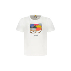 K-Way T-Shirt Maniche Corte Bambino Bianca Stampa Logo