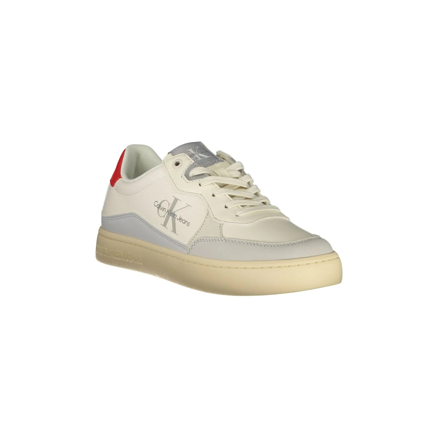 CALVIN KLEIN Scarpe Sneakers Uomo Bianche con Lacci e Logo bianco - vista 2