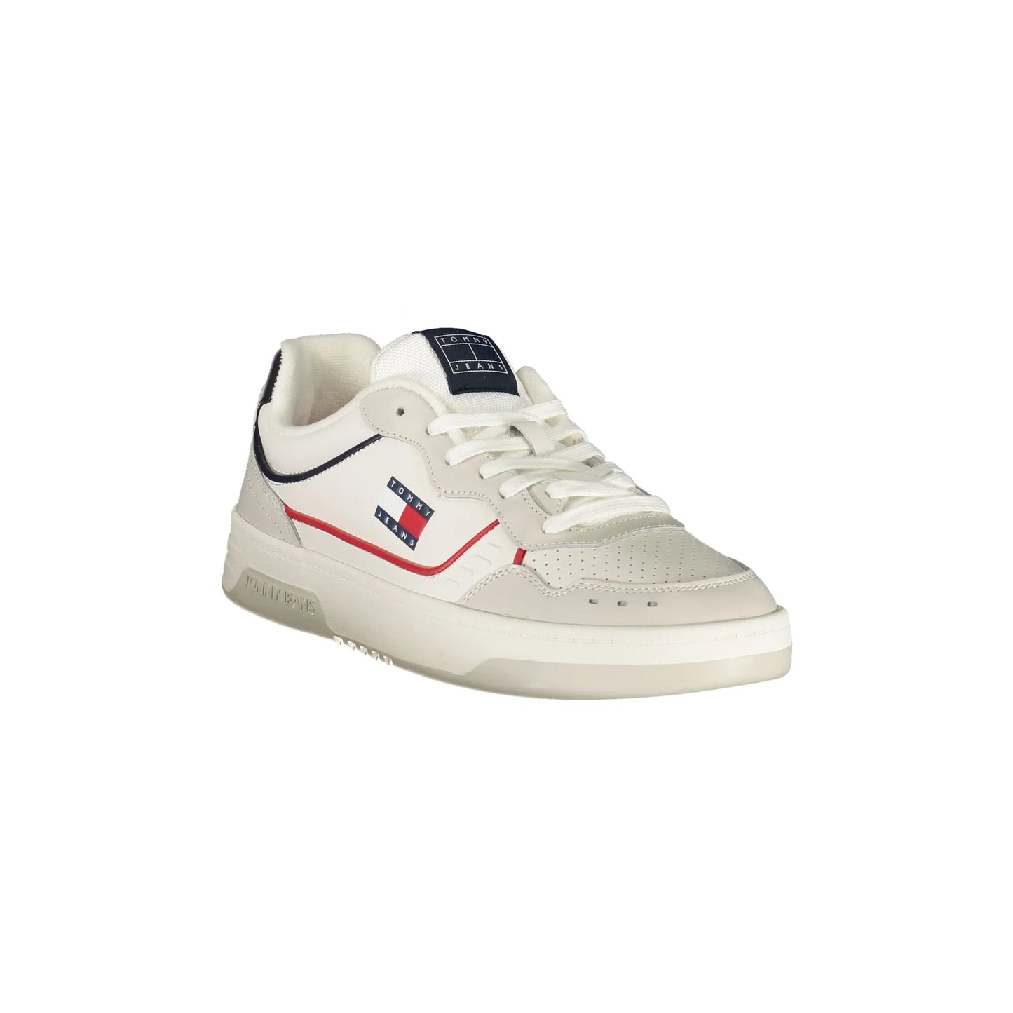 TOMMY HILFIGER Sneakers Uomo Bianche con Lacci e Dettagli Rosso/Blu bianco - vista 2