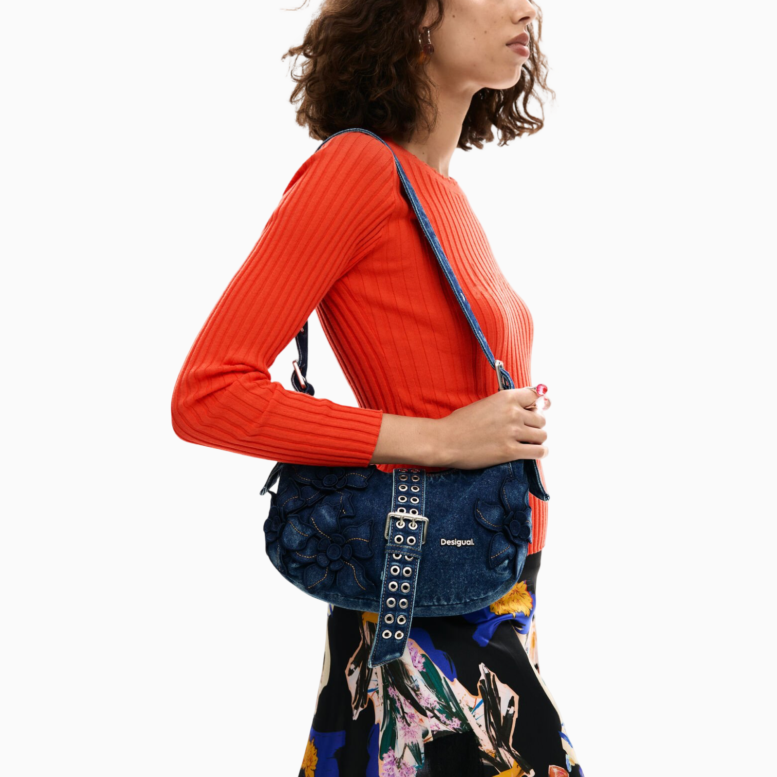 Desigual Borsa a Spalla Donna Blu Chiusura con Zip e Magneti Borse - vista 4