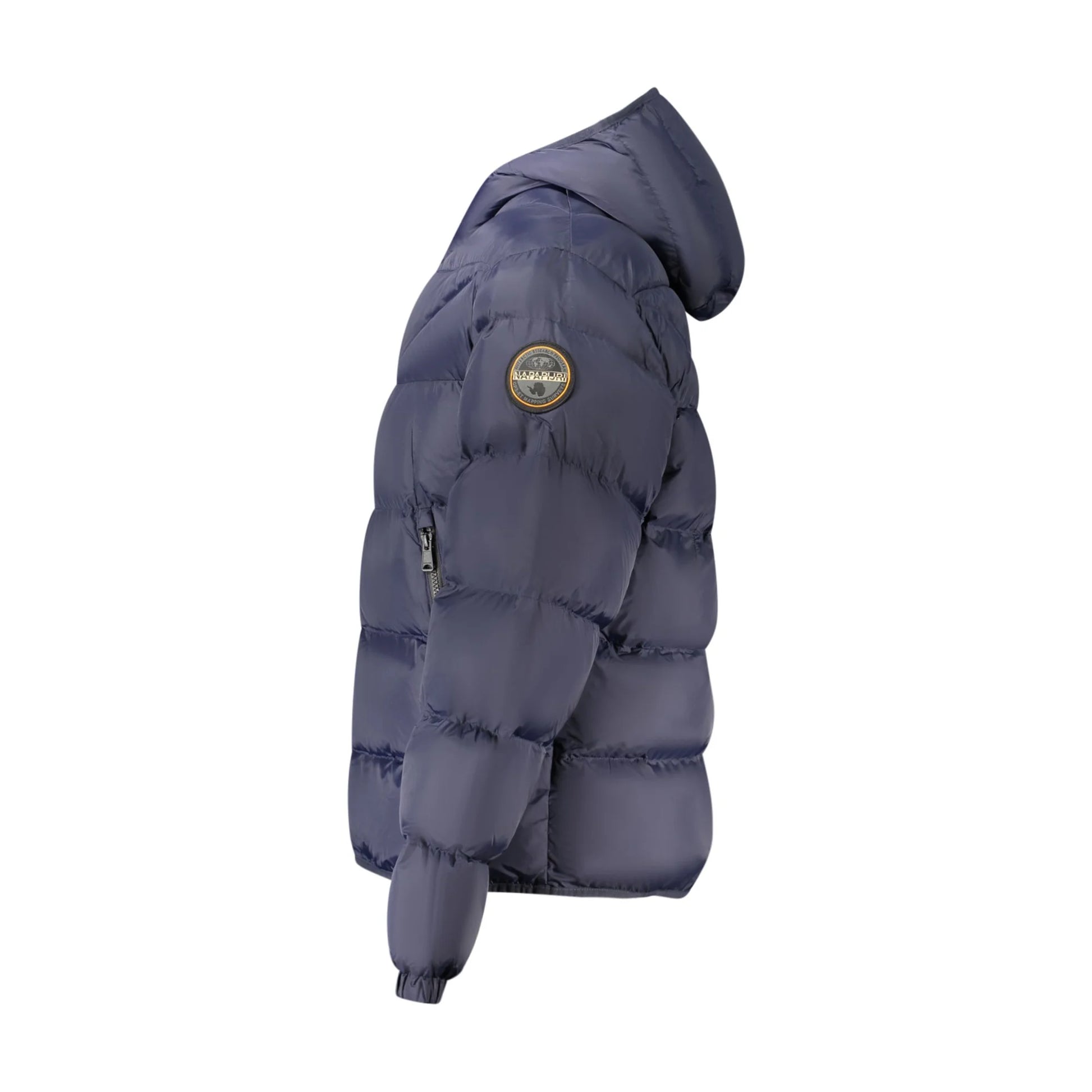 Napapijri Giubbotto Uomo Blu con Cappuccio Relaxed Fit e Dettagli Logo Giubbotti e Giacche - vista 3