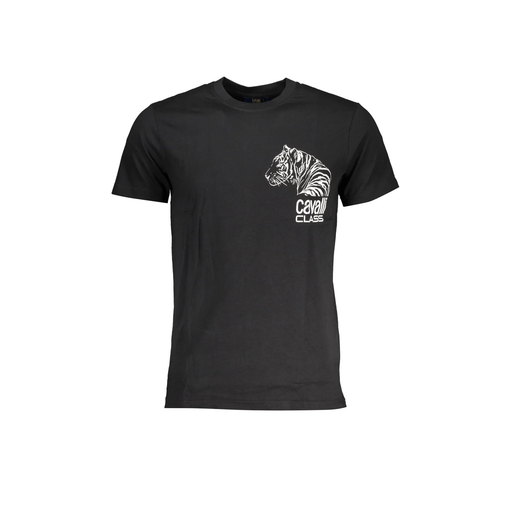 Cavalli Class T-Shirt Maniche Corte Uomo Nera Stampa Logo Nero - foto prodotto