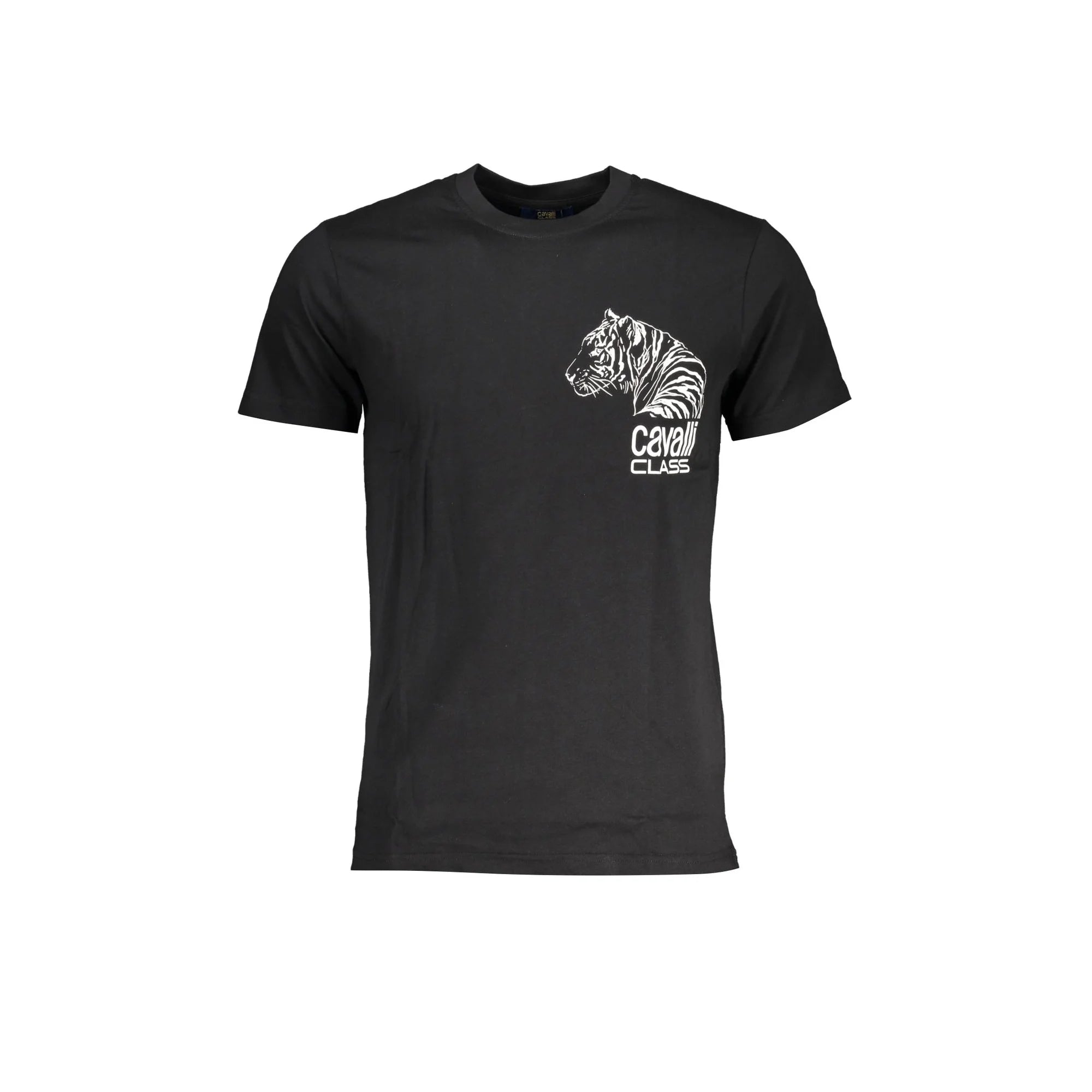 Cavalli Class T-Shirt Maniche Corte Uomo Nera Stampa Logo Nero - foto prodotto