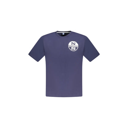 North Sails T-Shirt Uomo Blu Girocollo Cotone Stampa Logo - foto prodotto