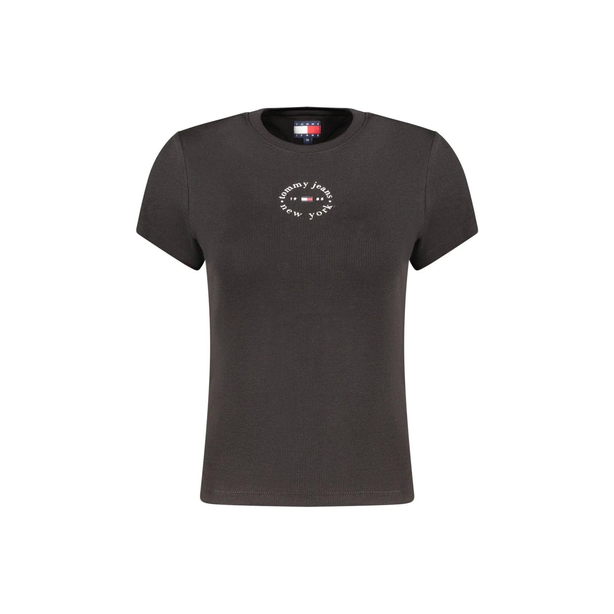 TOMMY HILFIGER T-SHIRT MANICHE CORTE DONNA NERO