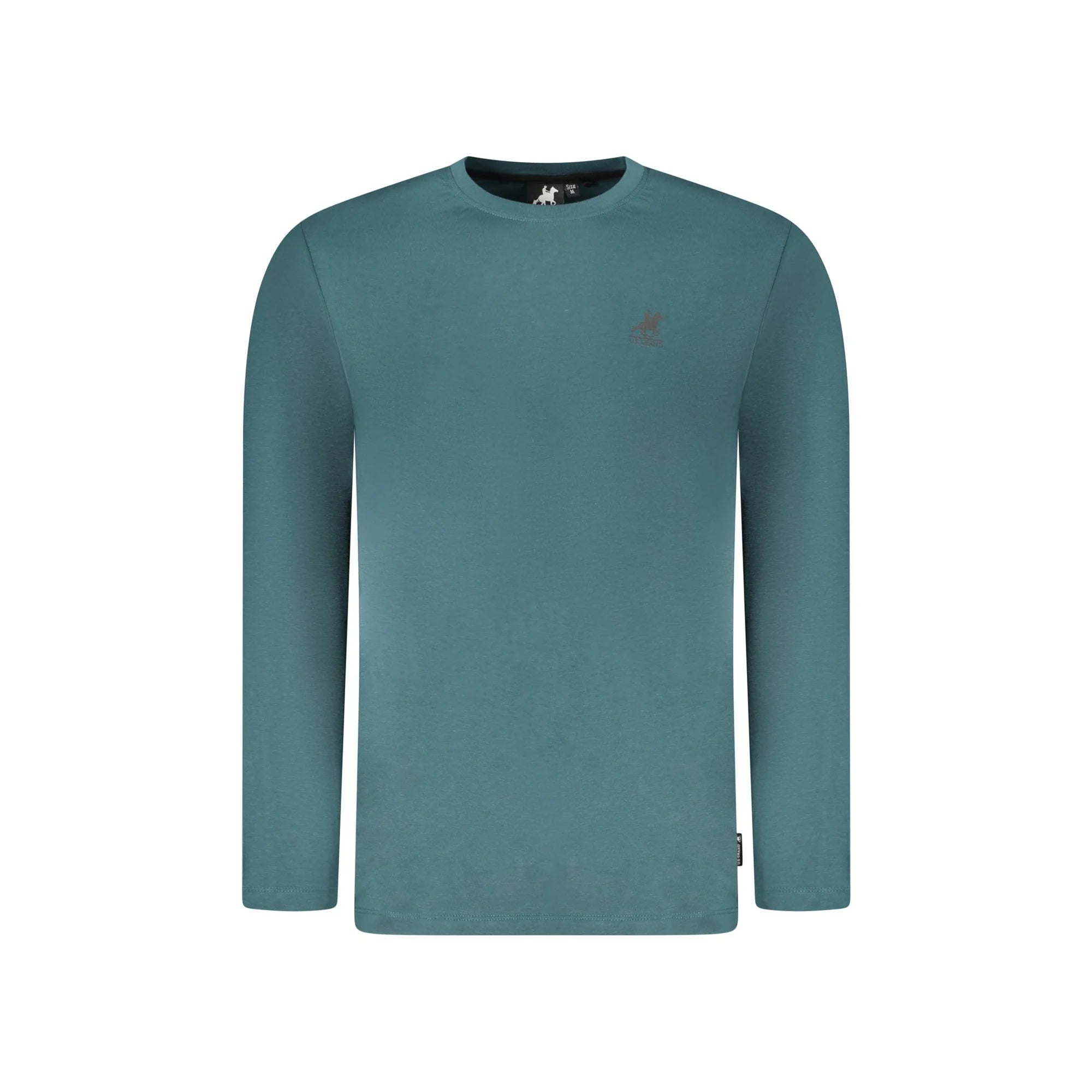 U.S. Grand T-Shirt Uomo Verde Maniche Lunghe Girocollo Stampa Logo - foto prodotto