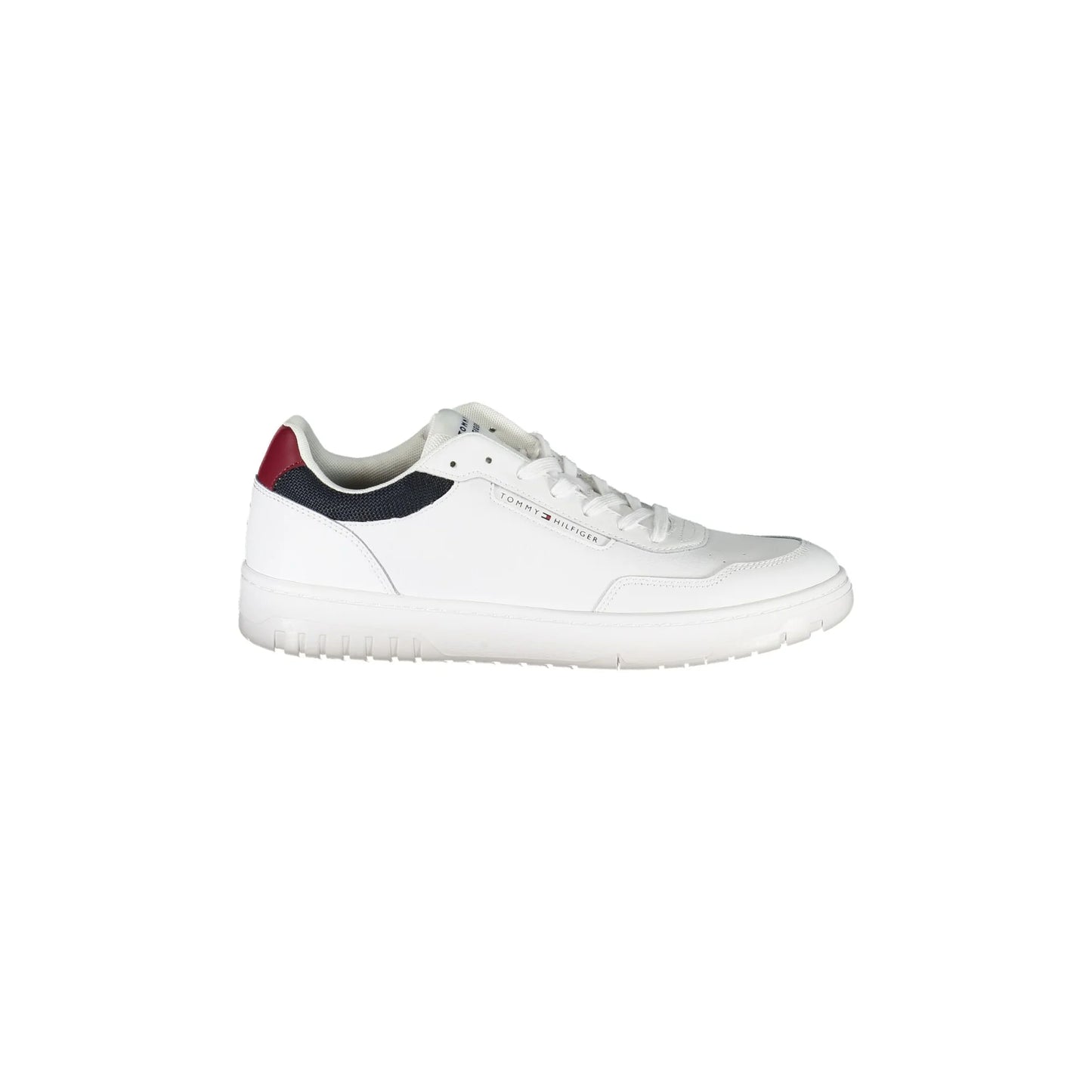 TOMMY HILFIGER Scarpe Sneakers Uomo Bianche in Pelle con Dettagli a Contrasto Bianco - foto prodotto