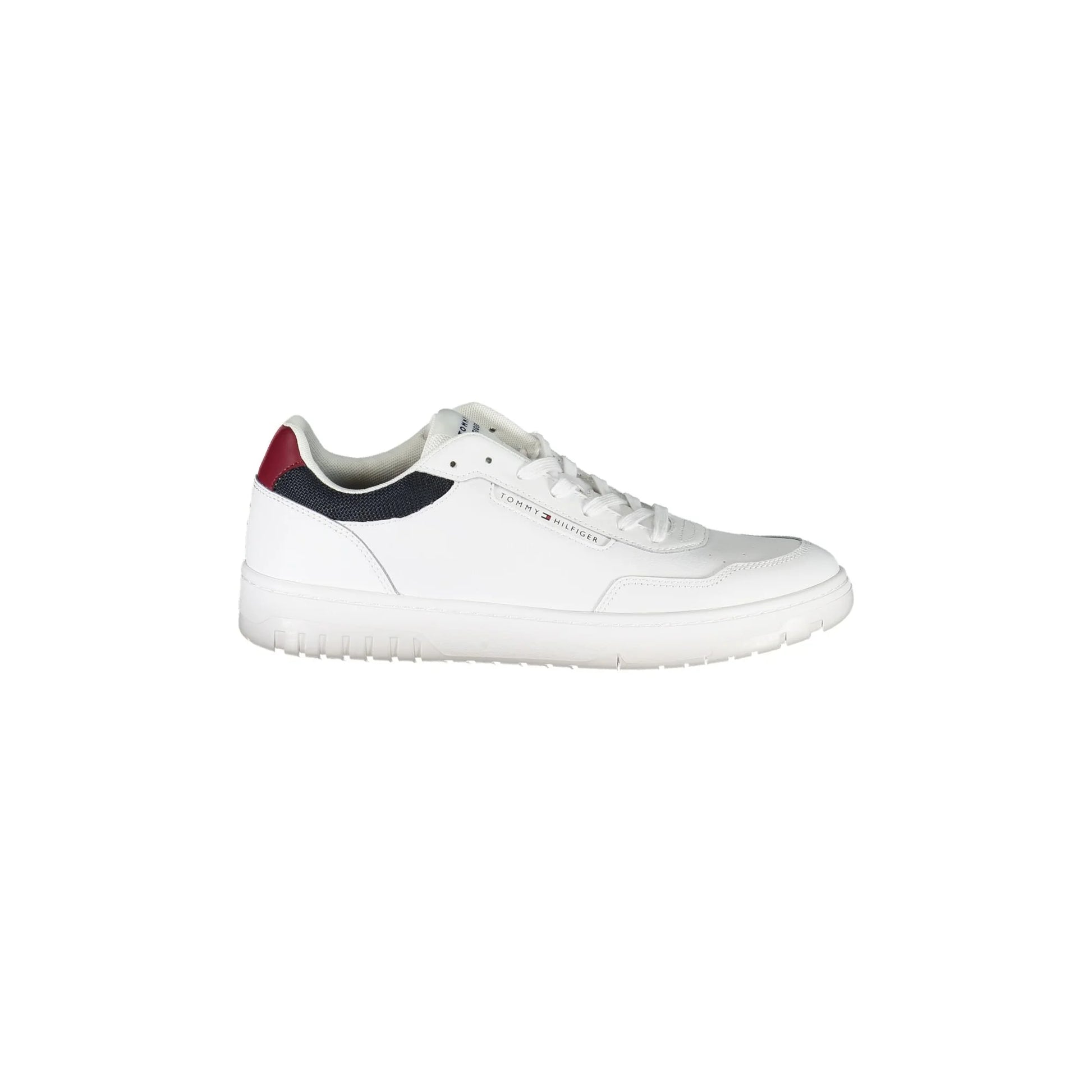 TOMMY HILFIGER Scarpe Sneakers Uomo Bianche in Pelle con Dettagli a Contrasto Bianco - foto prodotto