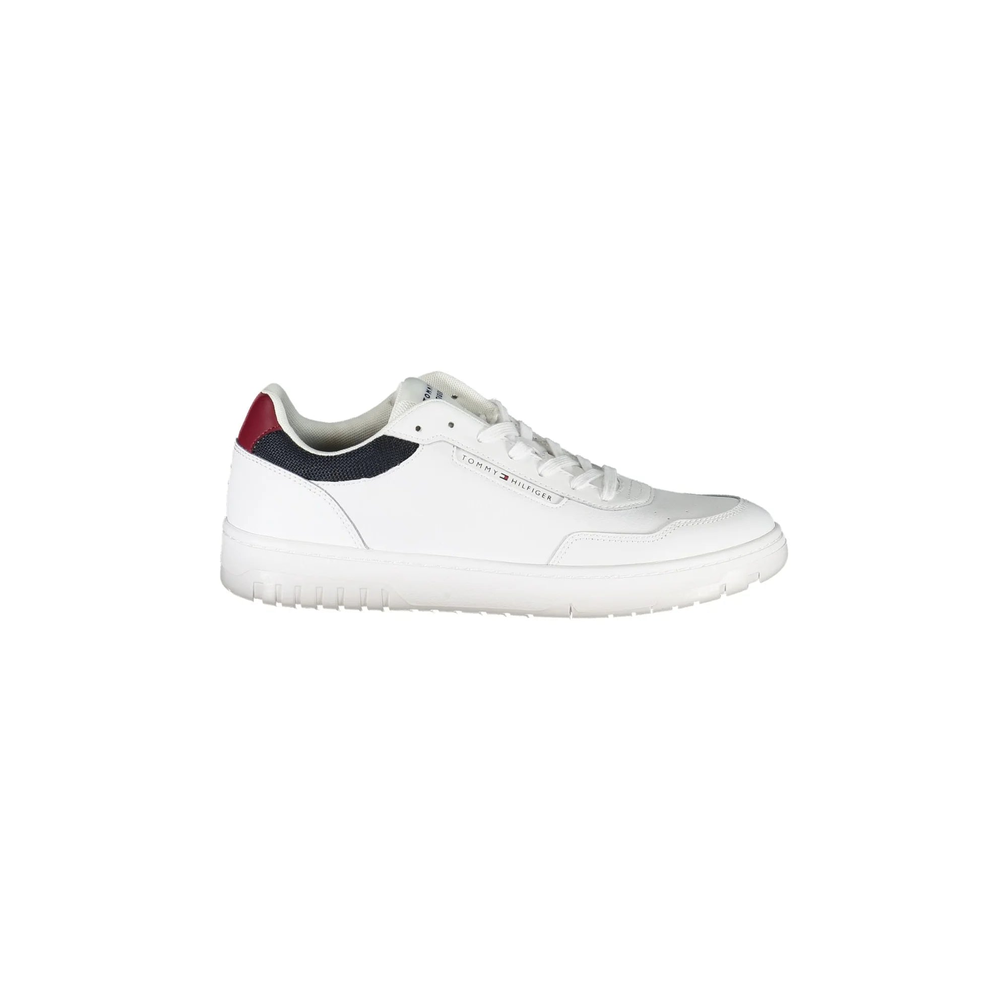 TOMMY HILFIGER Scarpe Sneakers Uomo Bianche in Pelle con Dettagli a Contrasto Bianco - foto prodotto